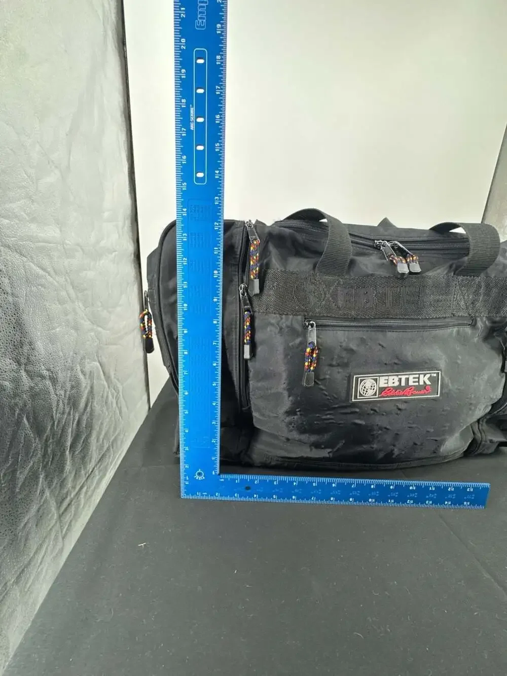 Vintage Eddie Bauer EBTEK Black Nylon Gear Duffle Bag